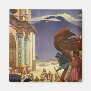 Aimant Poster Vintage voyage Pour Le Guatemala