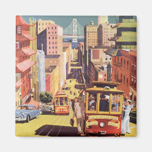 Aimant Poster Vintage voyage San Francisco Cars