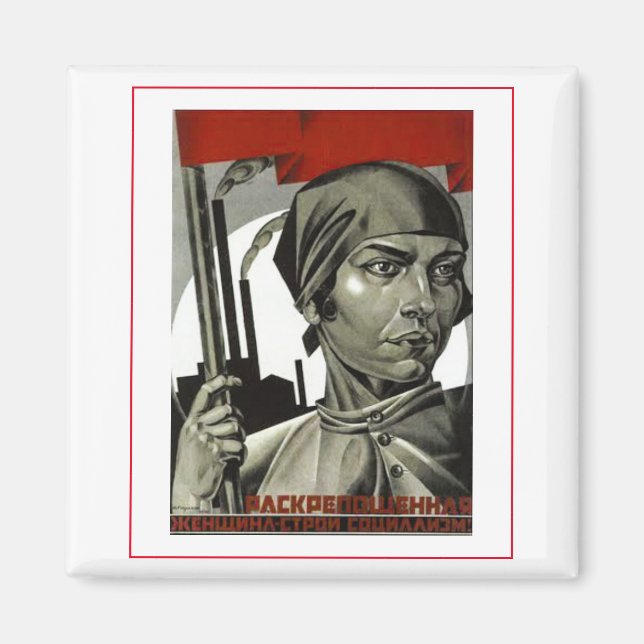 Aimant Posters soviétiques Posters Art Femme Visage fort (Devant)