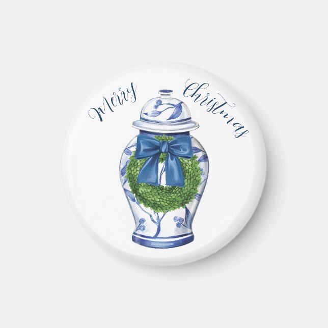 Aimant Pot à gingembre de Noël en chinoiserie (Devant)