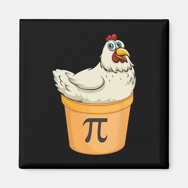 Aimant Pot de poulet tarte amusant Math Pun Pi de poulet  (Devant)
