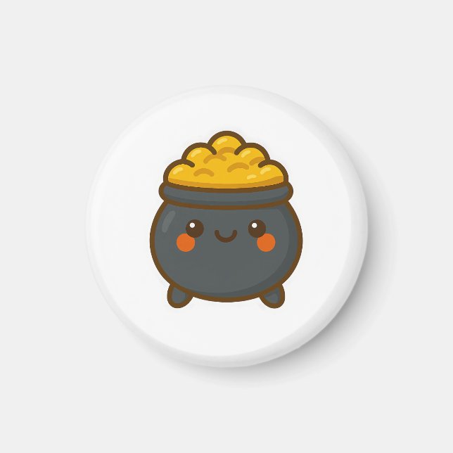 Aimant Pot d'or Kawaii (Devant)