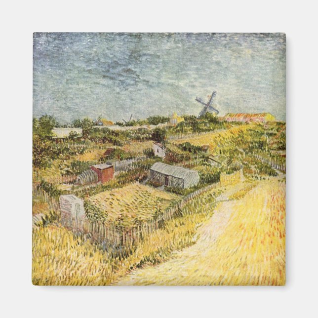 Aimant Potagers, Montmartre par Vincent van Gogh (Devant)