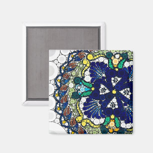 Aimant poterie talavera colorée photo art mexicain bleu