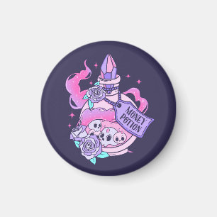 Aimant Potion d'argent mignon rose potion d'Halloween bou