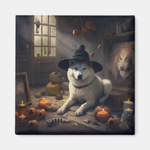 Aimant Potirons d'Akita Halloween Épouvantables