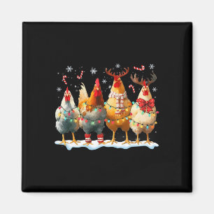 Aimant Poule de Noël Famille Santa Fermier Drôle Xmas L