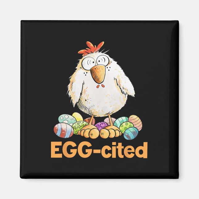 Aimant Poule de Pâques drôle et excitante  (Devant)