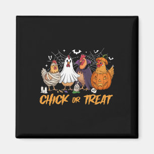 Aimant Poule ou friandise drôle de poulet citrouille fant