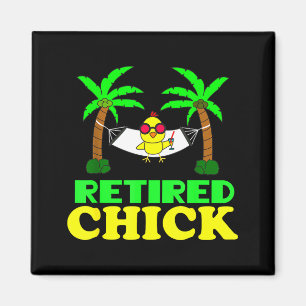 Aimant Poule retraitée humour cadeau drôle de fête de ret