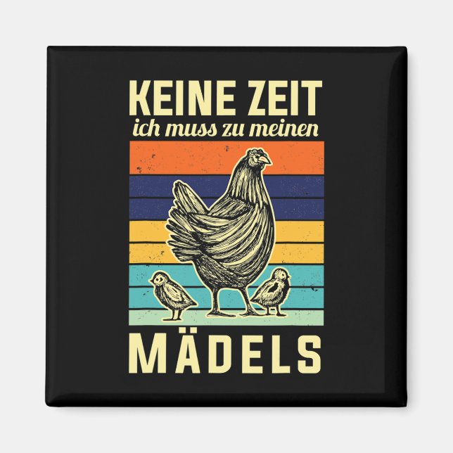 Aimant Poules Citation Drôle Pas Le Temps Je Dois Aller À (Devant)
