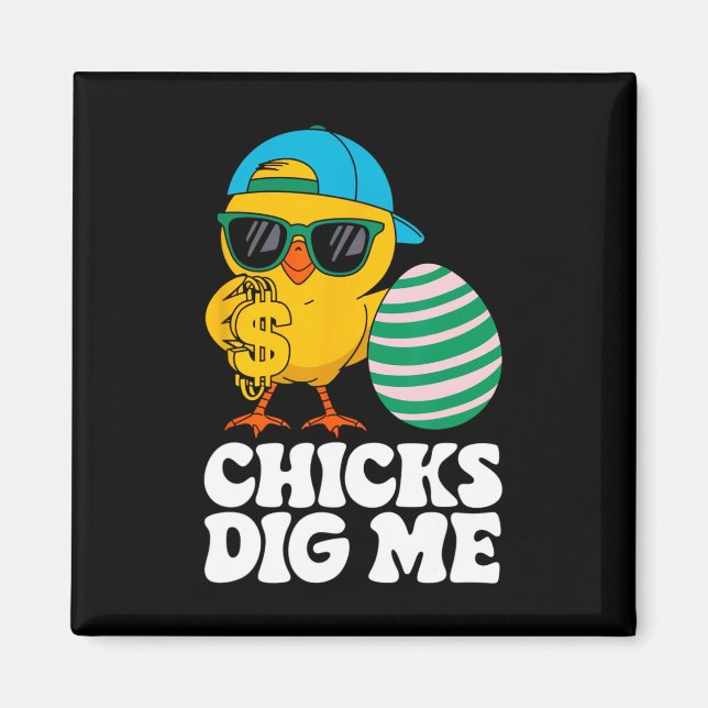 Aimant Poules Me Creusent Drôle Bon Dimanche de Pâques Te (Devant)