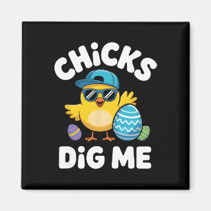Aimant Poules Me Trouvent Drôle Garçon De Pâques Cool Swe