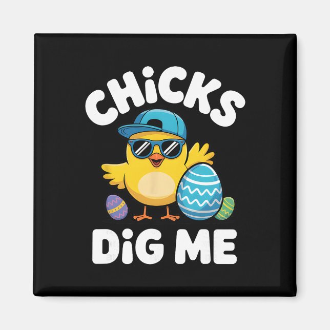 Aimant Poules Me Trouvent Drôle Garçon De Pâques Cool Swe (Devant)