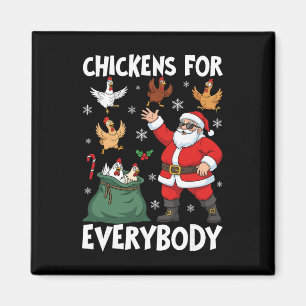 Aimant Poules pour tout le monde drôle de Noël Santa Chic