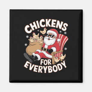 Aimant Poules pour tout le monde Noël Santa Poule Amusant