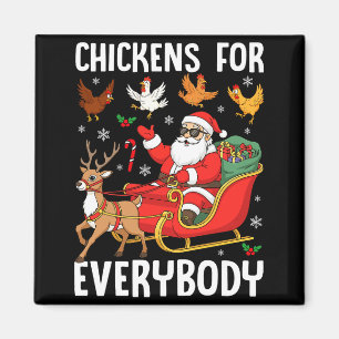 Aimant Poules pour tout le monde Santa poulet éleveur de