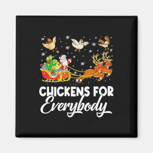 Aimant Poules pour tout le monde Santa Sleigh Joyeux Noël
