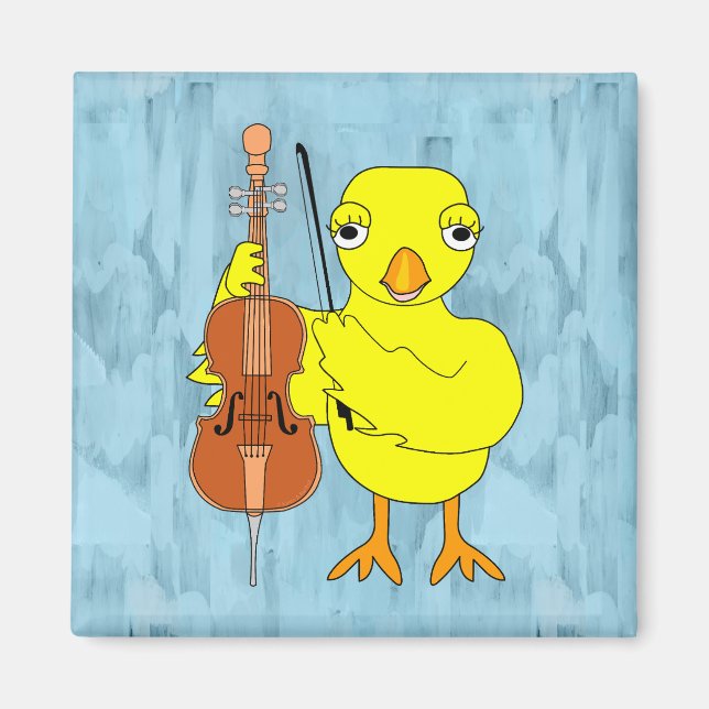 Aimant Poulet au violoncelle (Devant)