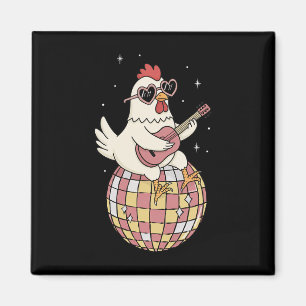 Aimant Poulet Drôle Disco Danse Ll Groovy Rétro Années 80