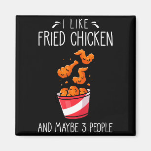 Aimant Poulet Frit Citation Drôle - J'aime le Poulet Frit