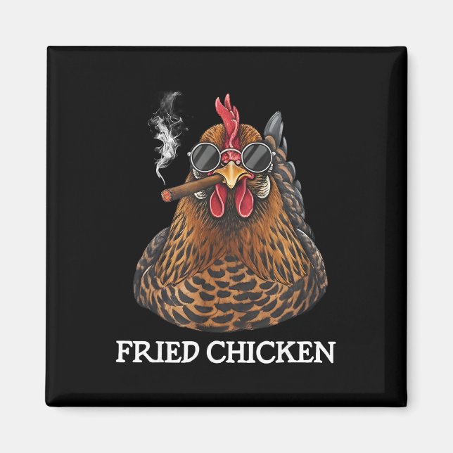 Aimant Poulet Frit Fumant Mème Drôle de Stoner Weed  (Devant)