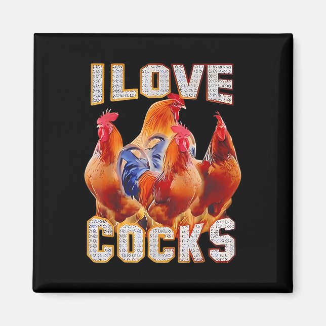 Aimant Poulet I Love S (Devant)