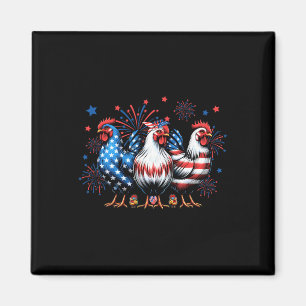 Aimant Poulet Mignon Drapeau Usa Poulet Patriotique Amour