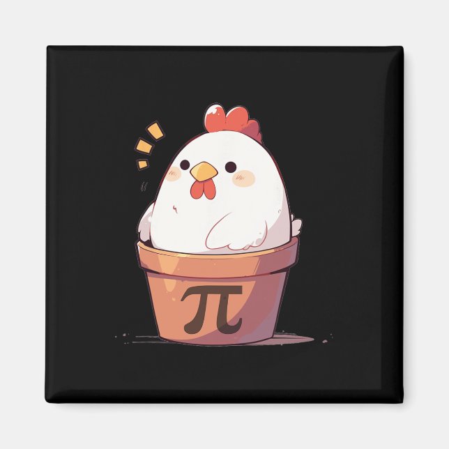 Aimant Poulet Pot Pi Jour Hommes Femmes Enfants Math Ense (Devant)