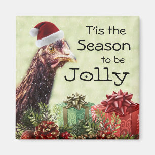 Aimant Poulet Tis de Noël la saison à être gaie
