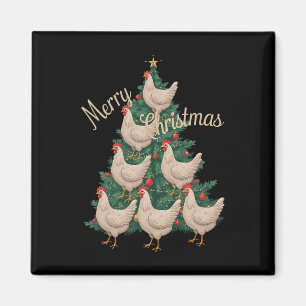 Aimant Poulets de Noël Arbre drôle Poulets de Noël Arbre