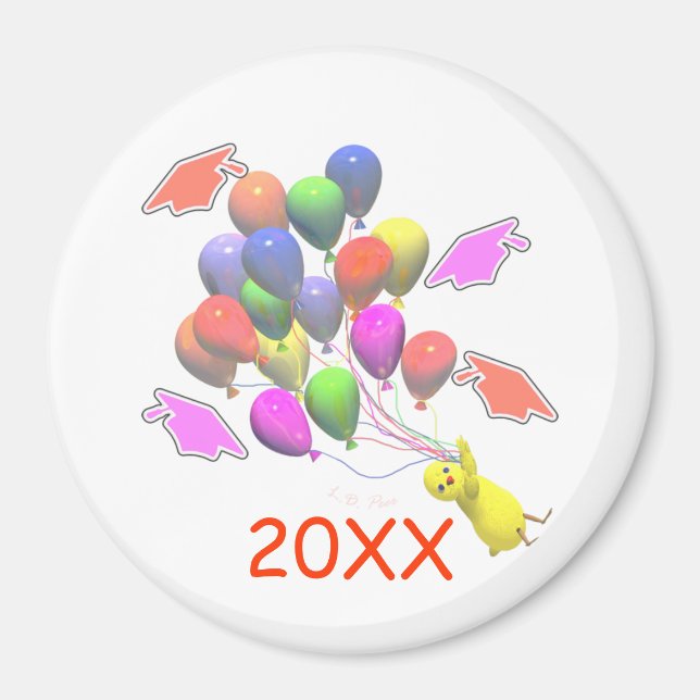 Aimant Poulets et ballons Jardin d'enfants Graduation (Devant)