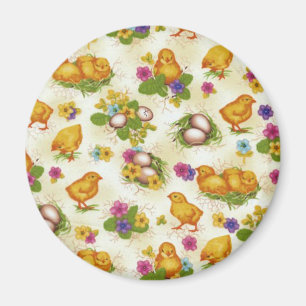 Aimant Poulets et oeufs de Pâques