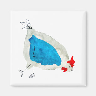 Aimant Poulets mignons aquarelle