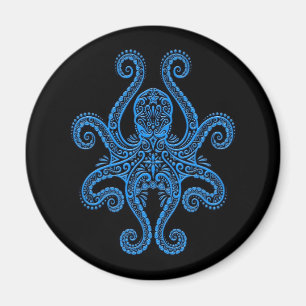 Aimant Poulpe bleu complexe sur le noir