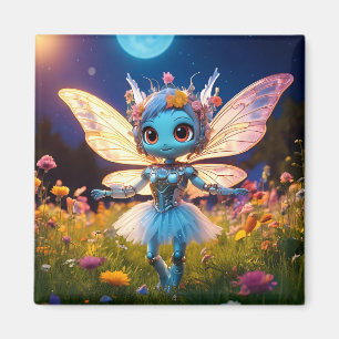 Aimant Poupée robot danseuse de ballet dans les fleurs sa