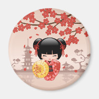 Poupée rouge Sakura Kokeshi - Geisha japonais