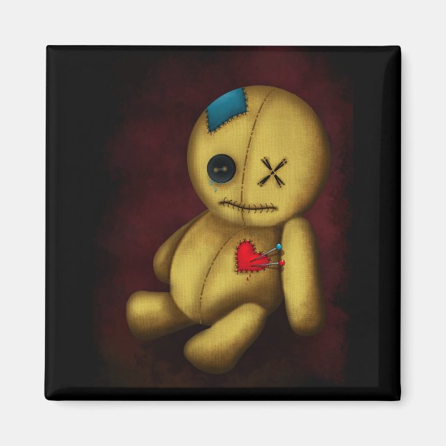 Aimant Poupée Voodoo Rag avec boutons Patches et Pins (Devant)