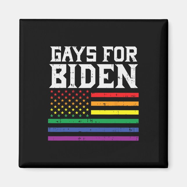Aimant Pour Biden 2020 Us Drapeau Lgbt Rainbow Joe Présid (Devant)