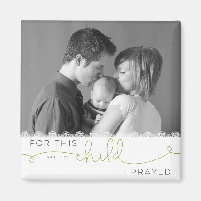 Aimant Pour cet enfant, j'ai prié - 1 Samuel 1:27 (Devant)