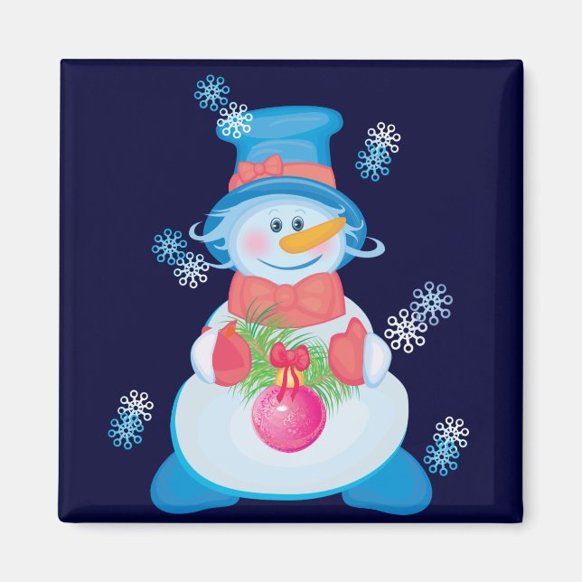 Aimant pour enfants Snowman pour les cadeaux (Devant)