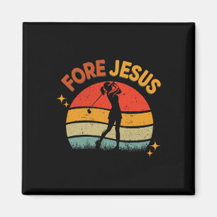 Aimant Pour Jésus Golf chrétien Rétro 70s Golf religieux