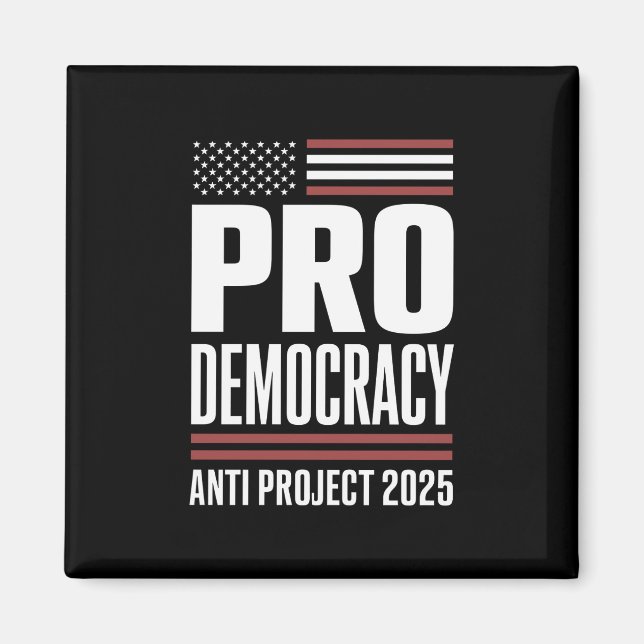 Aimant Pour la démocratie anti-projet 2025 Trump 2025 (Devant)