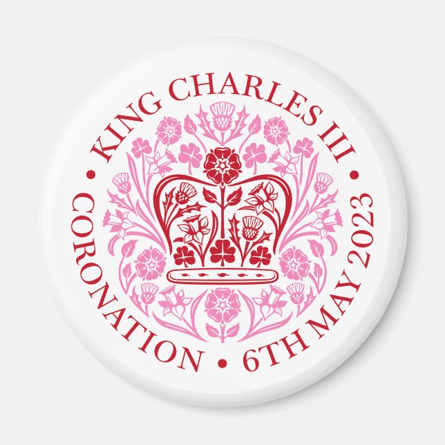 Aimant pour le couronnement 2023 - Rouge (Devant)