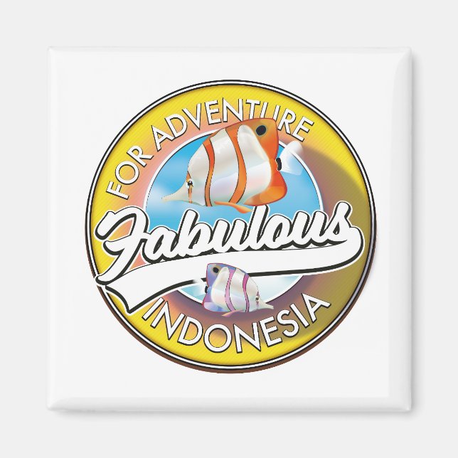 Aimant Pour le logo de l'Indonésie fabuleuse d'aventure (Devant)
