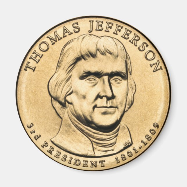 Aimant pour pièce de 1 $ à l'effigie de Thomas Jef (Devant)