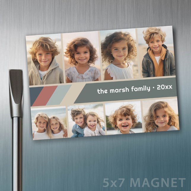 Aimant pour réfrigérateur - Collage de 8 photos à  (Photo Magnet - 5x7)