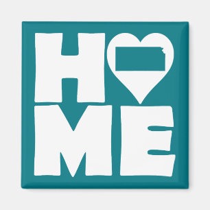 Aimant pour réfrigérateur Kansas Home Heart State