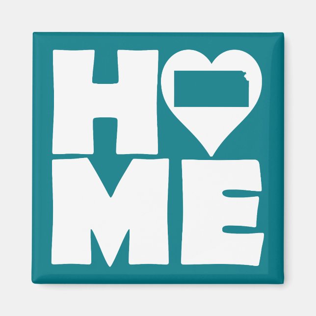 Aimant pour réfrigérateur Kansas Home Heart State (Devant)