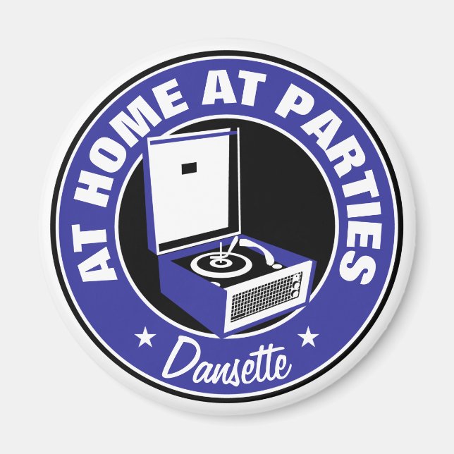 Aimant pour réfrigérateur lecteur de disques vinta (Devant)